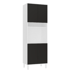 Torre Forno 4 Portas com Nicho 2,10m70x47cm Madeira Dora Preta Luciane