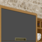 Torre Forno 1 Porta Basculante 3 Gavetas 70cmx2,21mx52cm MDF Freijó e Grafite Turquesa Nesher