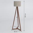 Torre Luminária Com Cúpula Pés Em Madeira Amêndoa