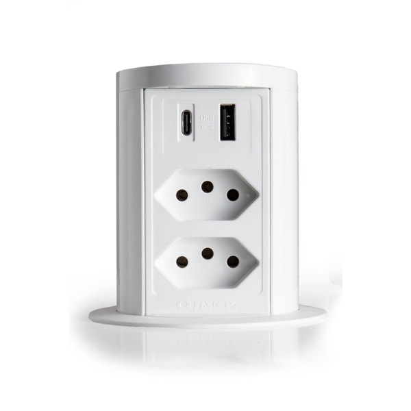 Torre Multiplug 2 Tomadas 20a + 2usb (a+c) + Indução Branco