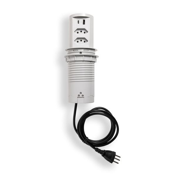 Torre Multiplug 2 Tomadas 20a + 2usb (a+c) + Indução Cinza | Leroy