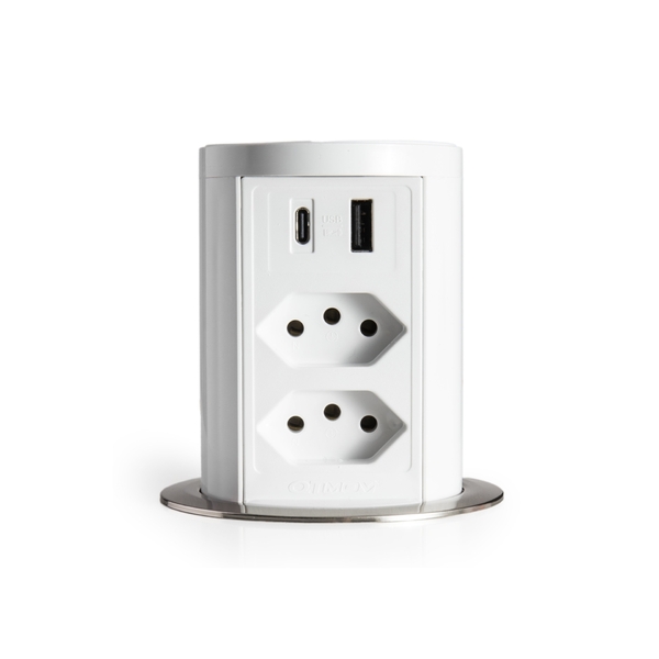 Torre Multiplug 2 Tomadas 20a + 2usb (a+c) + Indução Cromado