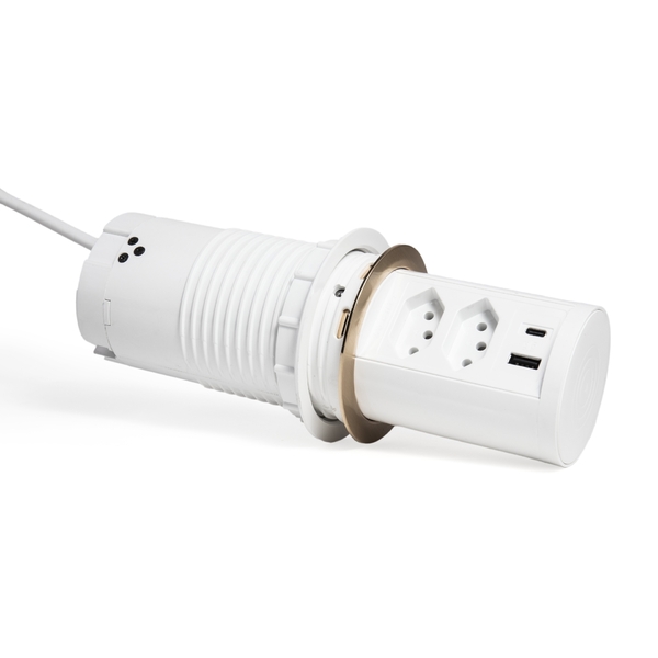 Torre Multiplug 2 Tomadas + 2usb (a+c) + Indução Ouro