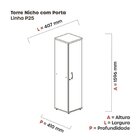 Torre Nicho Em Madeira 4 Prateleiras Com Porta Branco