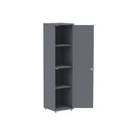 Torre Nicho Em Madeira 4 Prateleiras Com Portas Grafito