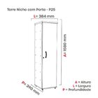 Torre Nicho Em Madeira 4 Prateleiras Com Portas Preto/grafito