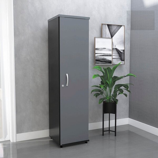 Torre Nicho Em Madeira 4 Prateleiras Com Portas Preto/grafito