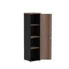 Torre Nicho Em Madeira 4 Prateleiras Com Portas Preto/walnut