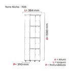 Torre Nicho Em Madeira 4 Prateleiras Sem Portas Preto/walnut