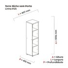 Torre Nicho Madeira 04 Prateleiras Sem Porta Tnp25 Branco/nog