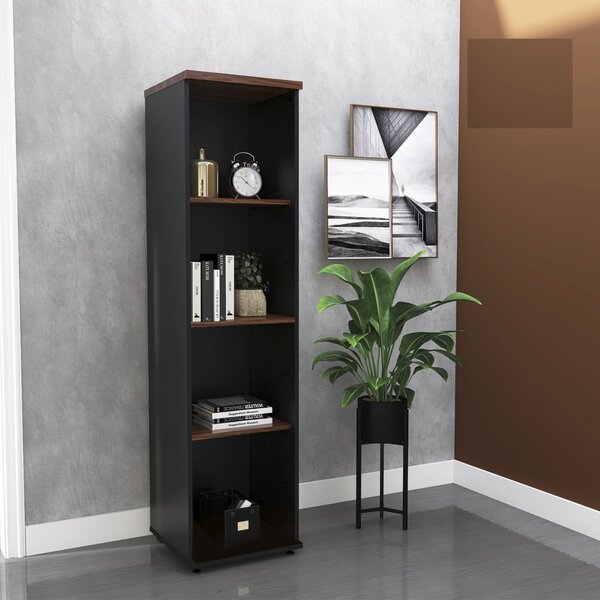 Torre Nicho Madeira 4 Prateleiras Sem Porta Tnp25 Preto/escar