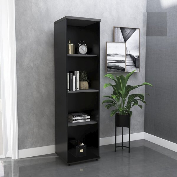 Torre Nicho Madeira 4 Prateleiras Sem Porta Tnp25 Preto/grafi