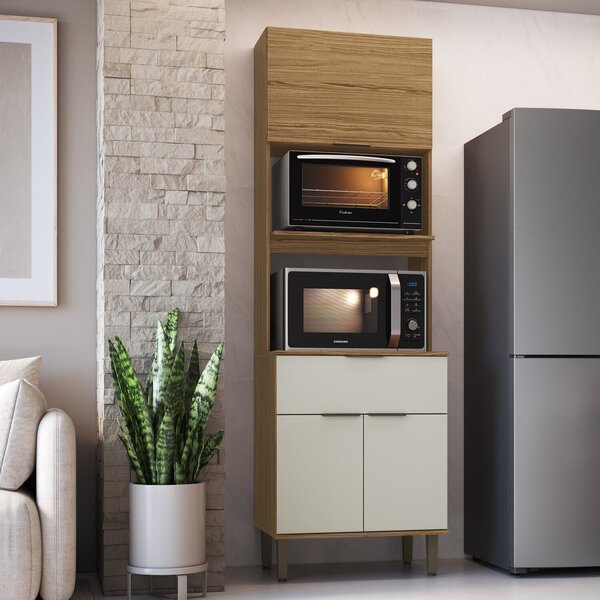 Torre Para Microondas E Forno 2 Portas Florença Naturalle/sab