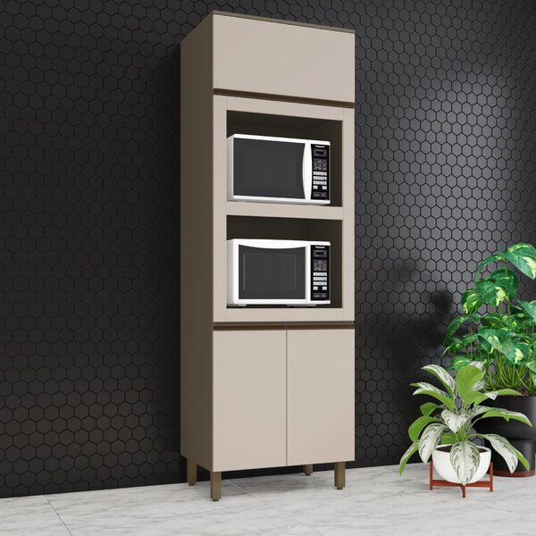 Torre Quente 2 Fornos 71,5cm 3 Portas 100% Mdf Aurora Duna/cr