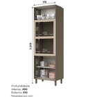 Torre Quente 2 Fornos 71,5cm 3 Portas 100% Mdf Aurora Duna/cr