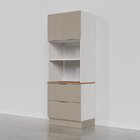 Torre Quente 2 Nichos Forno E Microondas Com Rodapé Puxador 1