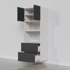 Torre Quente 2 Nichos Forno E Microondas Sem Rodapé Puxador 1