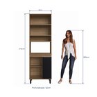 Torre Quente 2 Portas 1 Nicho Para Forno Paola  Mel/preto