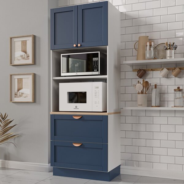 Torre Quente 2 Portas 2 Gavetas 2 Nichos Para Forno E Microon