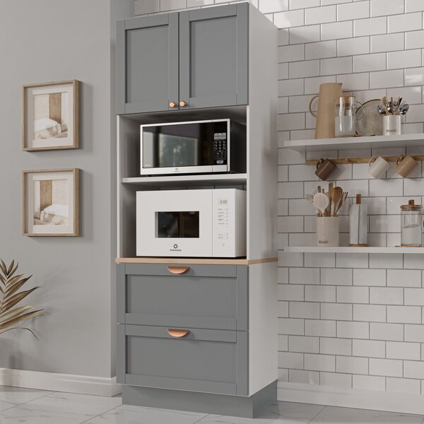 Torre Quente 2 Portas 2 Gavetas 2 Nichos Para Forno E Microon