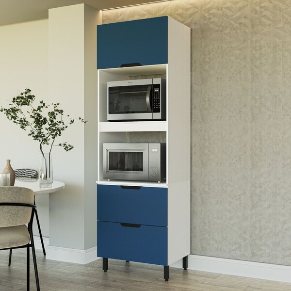 Torre Quente 2 Portas Basculantes 1 Gaveta Branco/azul