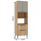 Torre Quente 3 Portas 1 Gaveta Carvalho/cinza Pf700 - Fellicci