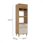 Torre Quente 3 Portas 1 Gaveta Ipê/cristalo - Decibal