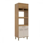 Torre Quente 3 Portas 1 Gaveta Ipê/cristalo - Decibal