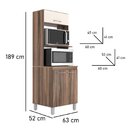 Torre Quente 3 Portas 2 Nichos Para Forno Lara  Nogueira/off