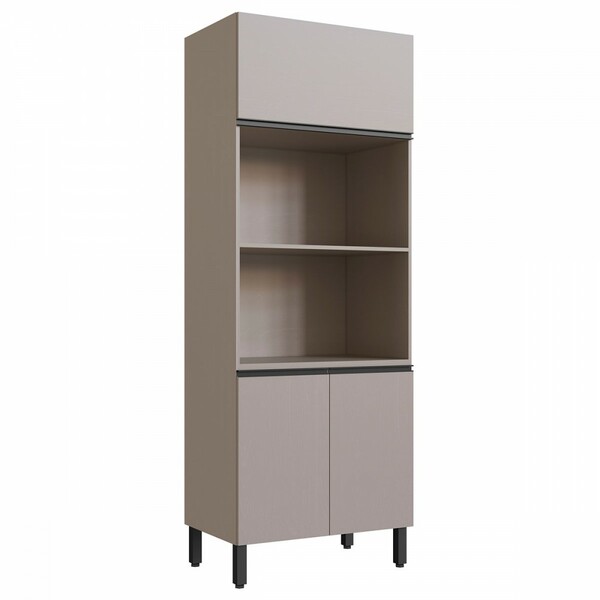 Torre Quente 3 Portas 2 Prateleiras Fumê - Quiditá Móveis