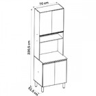 Torre Quente 4 Portas 1 Prateleira 100% Mdf Amêndoa Rústico/o