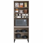 Torre Quente 4 Portas 2 Prateleiras Com Vidro Fumê/grafite -