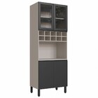 Torre Quente 4 Portas 2 Prateleiras Com Vidro Fumê/grafite -