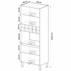 Torre Quente 4 Portas 2 Prateleiras Fumê - Quiditá Móveis