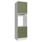 Torre Quente 60 Cm 1 Porta 3 Gavetas Branco/verde Vik Madesa