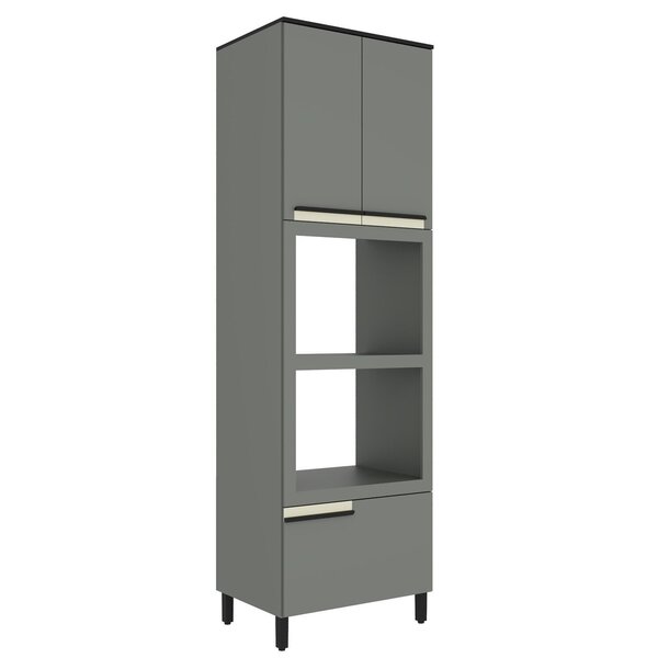 Torre Quente 70cm 2 Portas 1 Gaveta Cozinha Flórida Grafite