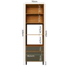 Torre Quente 70cm 2 Portas 2 Gavetas Cozinha Grafite E Freijó