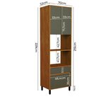 Torre Quente 70cm 2 Portas 2 Gavetas Cozinha Grafite E Freijó