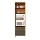 Torre Quente 70cm 2 Portas 2 Gavetas Cozinha Milão Grafite /