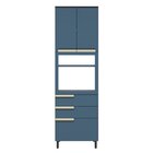 Torre Quente 70cm 2 Portas 3 Gavetas Cozinha Flórida Azul Óri