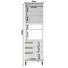 Torre Quente 70cm 2 Portas 3 Gavetas Cozinha Flórida Branco A