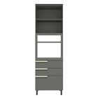 Torre Quente 70cm 2 Portas 3 Gavetas Cozinha Flórida Grafite