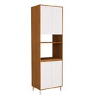 Torre Quente 70cm 4 Portas Cozinha Milão Freijó Rocks / Branc