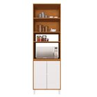 Torre Quente 70cm 4 Portas Cozinha Milão Freijó Rocks / Branc