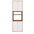 Torre Quente 70cm 4 Portas Cozinha Milão Freijó Rocks / Branc