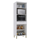 Torre Quente 3 Portas 1 Gaveta 70x220x53,5cm Madeira Branco Bari Luciane