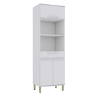 Torre Quente 3 Portas 1 Gaveta 70x220x53,5cm Madeira Branco Bari Luciane
