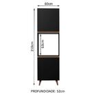 Torre-quente Armário De Cozinha 60 Cm 2 Portas Preto Reims Ma