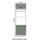 Torre Quente Armário De Cozinha 70 Cm 3 Portas Branco/cinza A