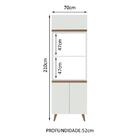 Torre Quente Armário de Cozinha 70 cm 3 Portas Branco Reims M